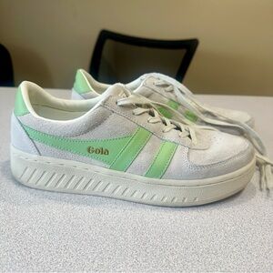 Gola Grand Slam Suede Green White Lace Up Sneakers Women’s Size 8